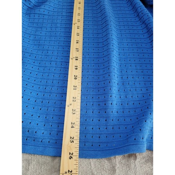 C Wonder Large blue‎ eyelet pattern, open front cardigan - Picture 7 of 8